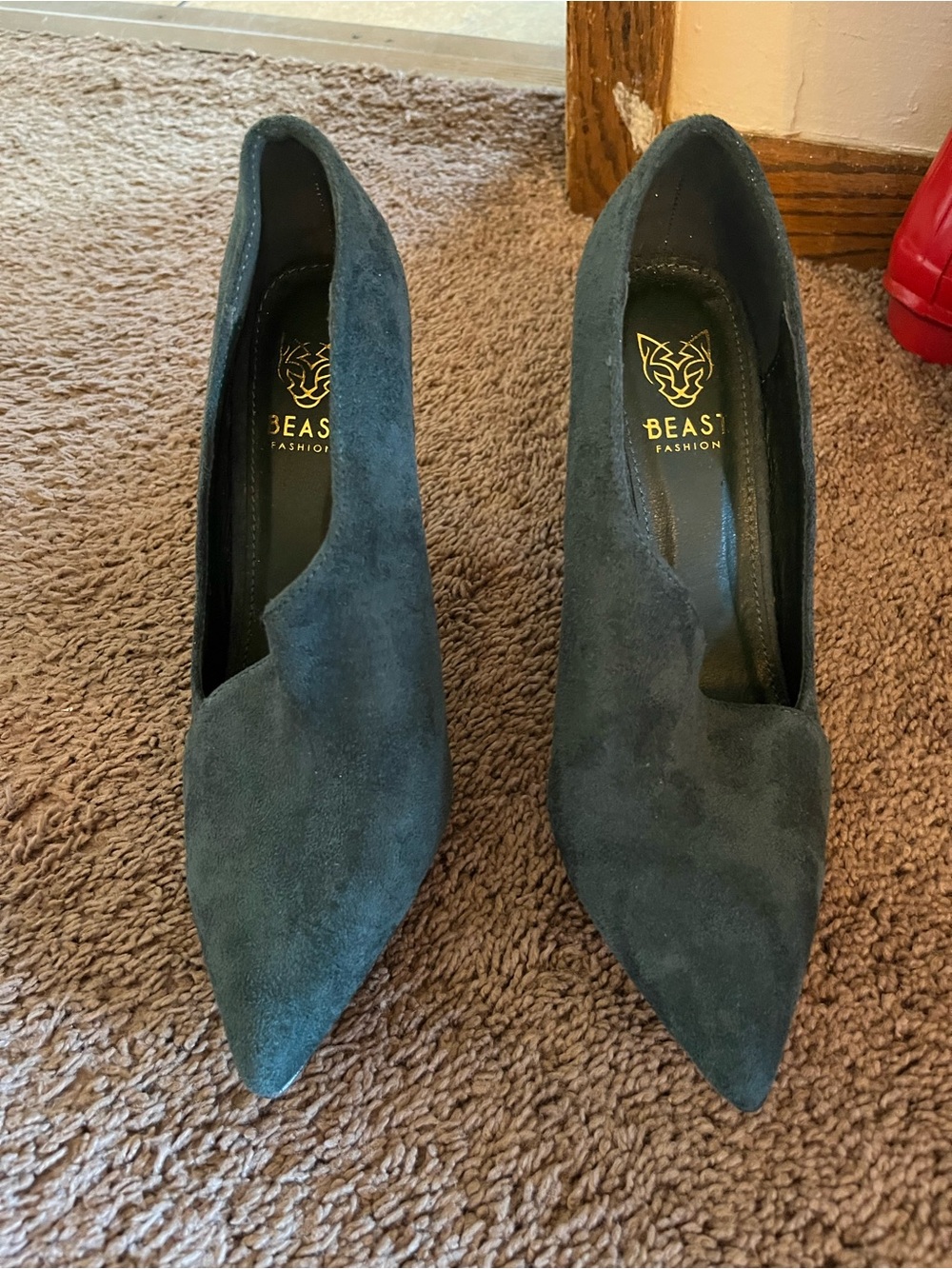 Fashion Nova Women's Teal Suede Pointed-Toe Pumps
